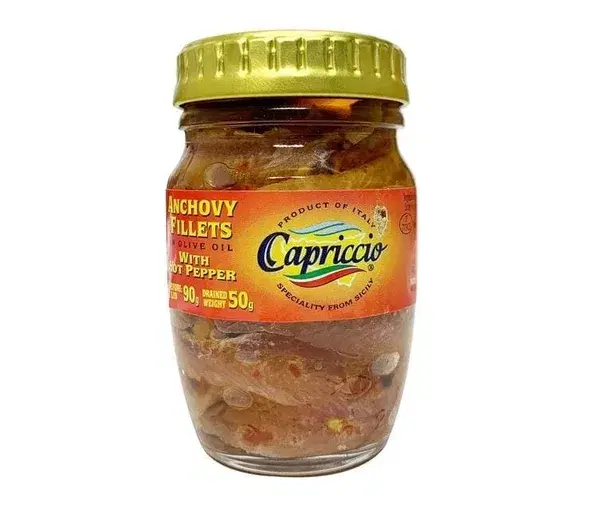 Capricco Anchovy Fillets With Hot Pepper 90g
