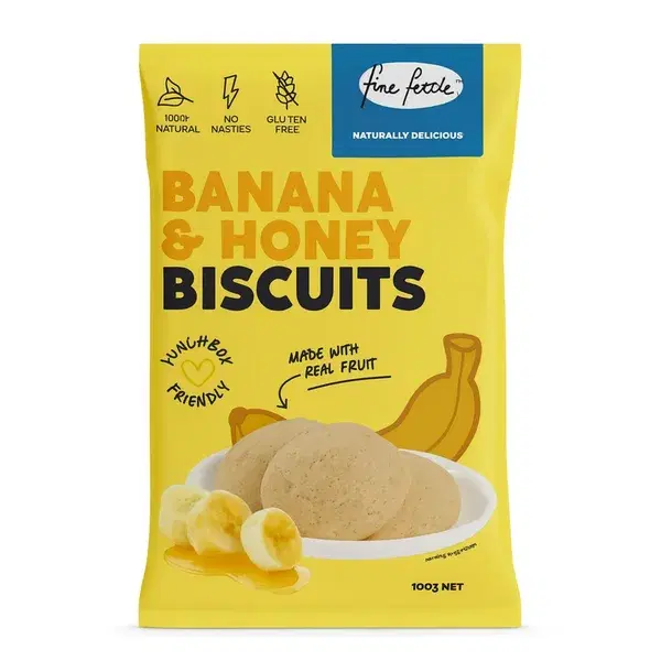 Fine Fettle Banana & Honey Biscuits 100gr