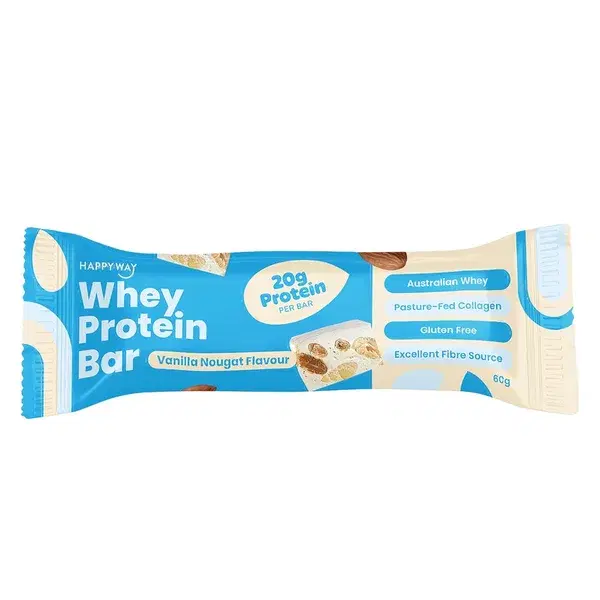 Happy Way Whey Protein Bar 60g Vanilla Nougat Flavour