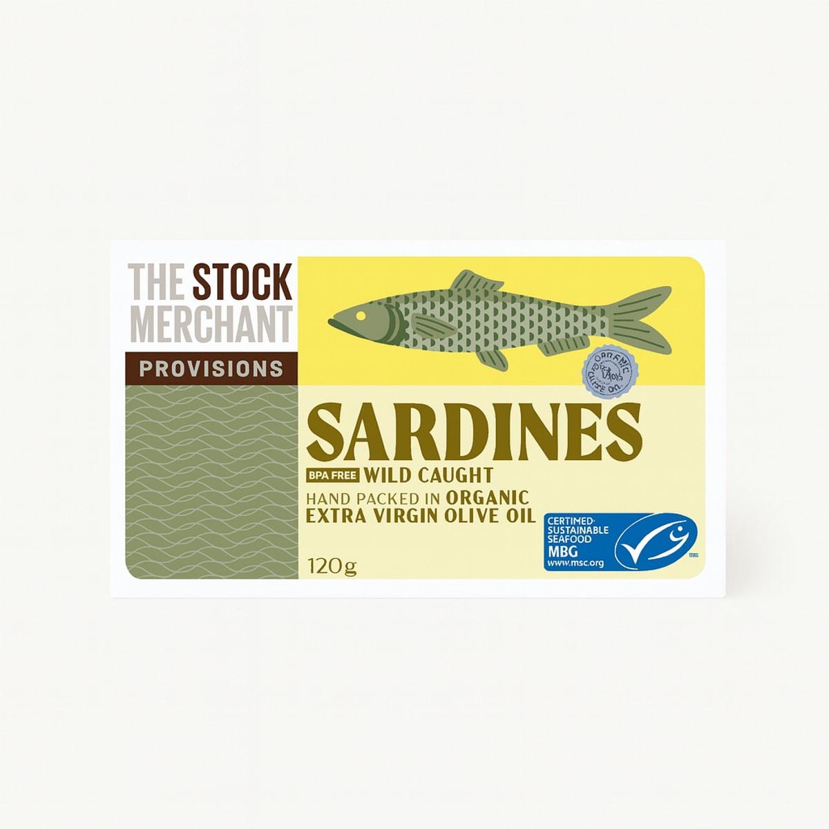 The Stock Merchant MSC Sardines in Organic EVOO 120g