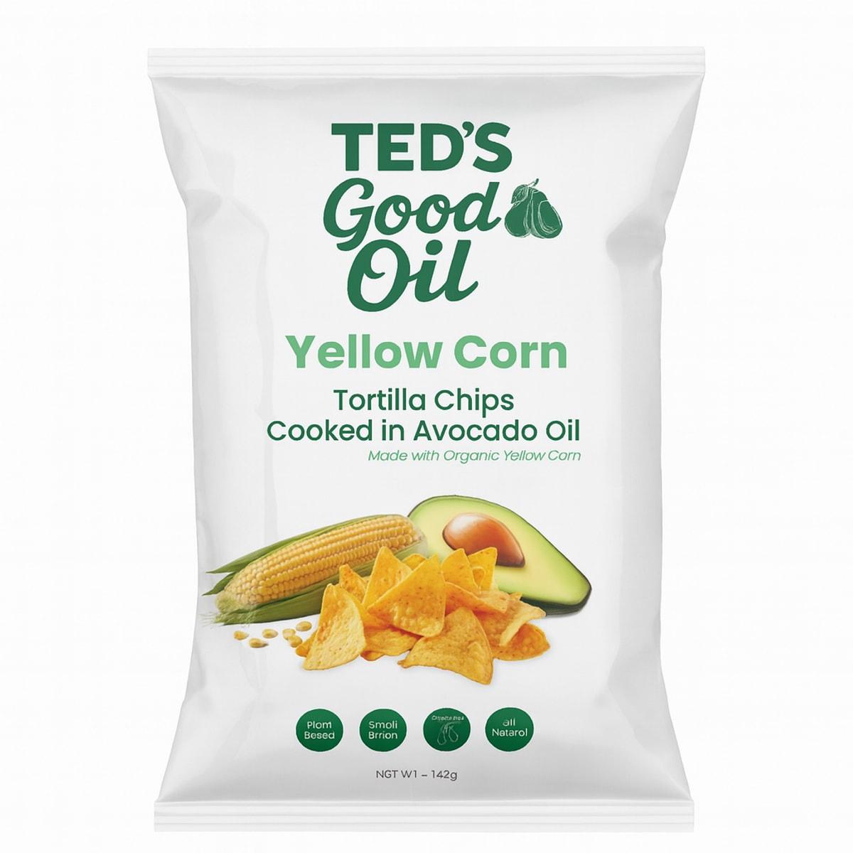 Ted's Good Oil Yellow Corn Tortilla Chips in Avocado Oil 142g