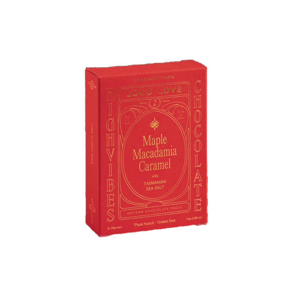 Loco Love Maple Macadamia Caramel Chocolate Twin Pack