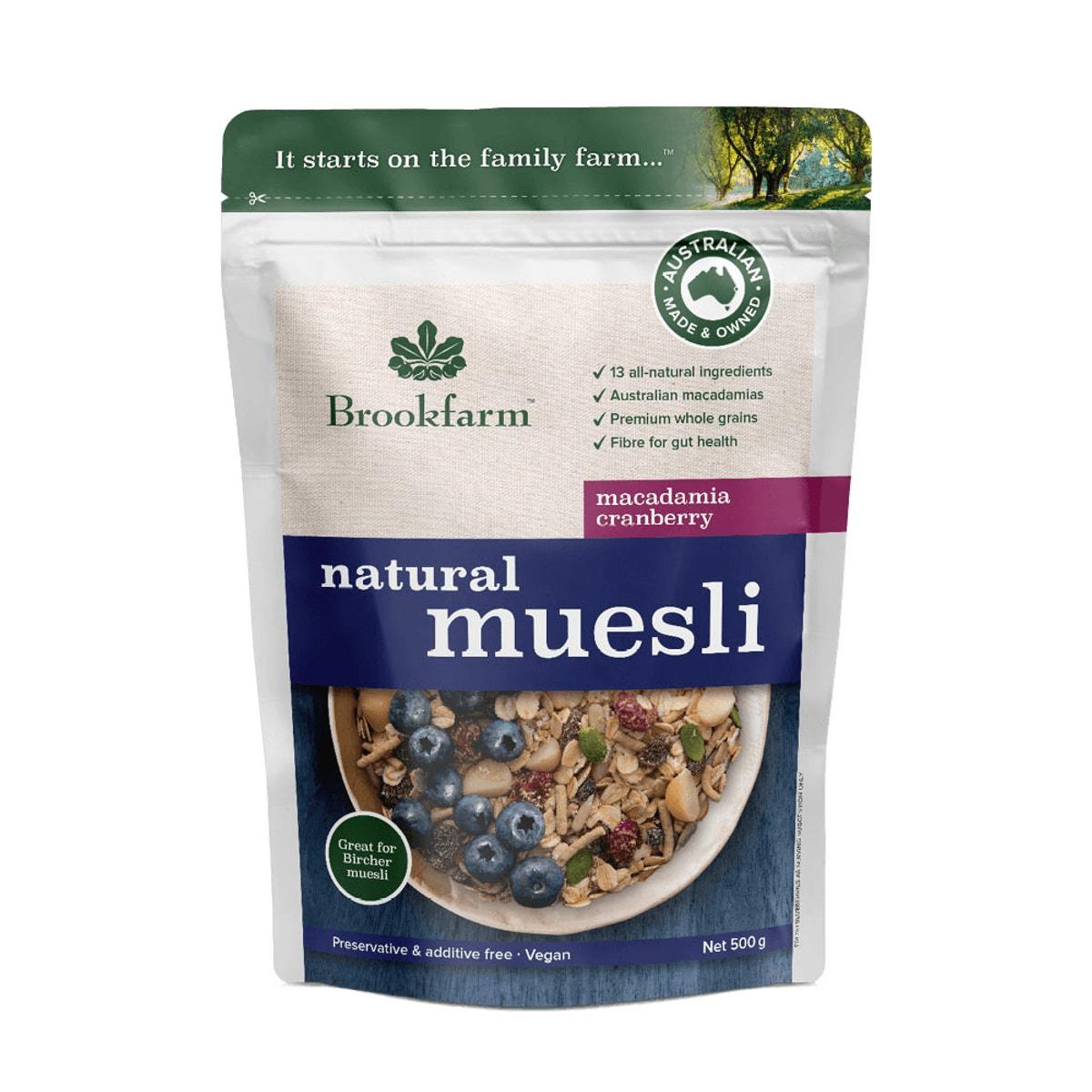 Brookfarm Muesli N. Macadamia & Cranberry 500g