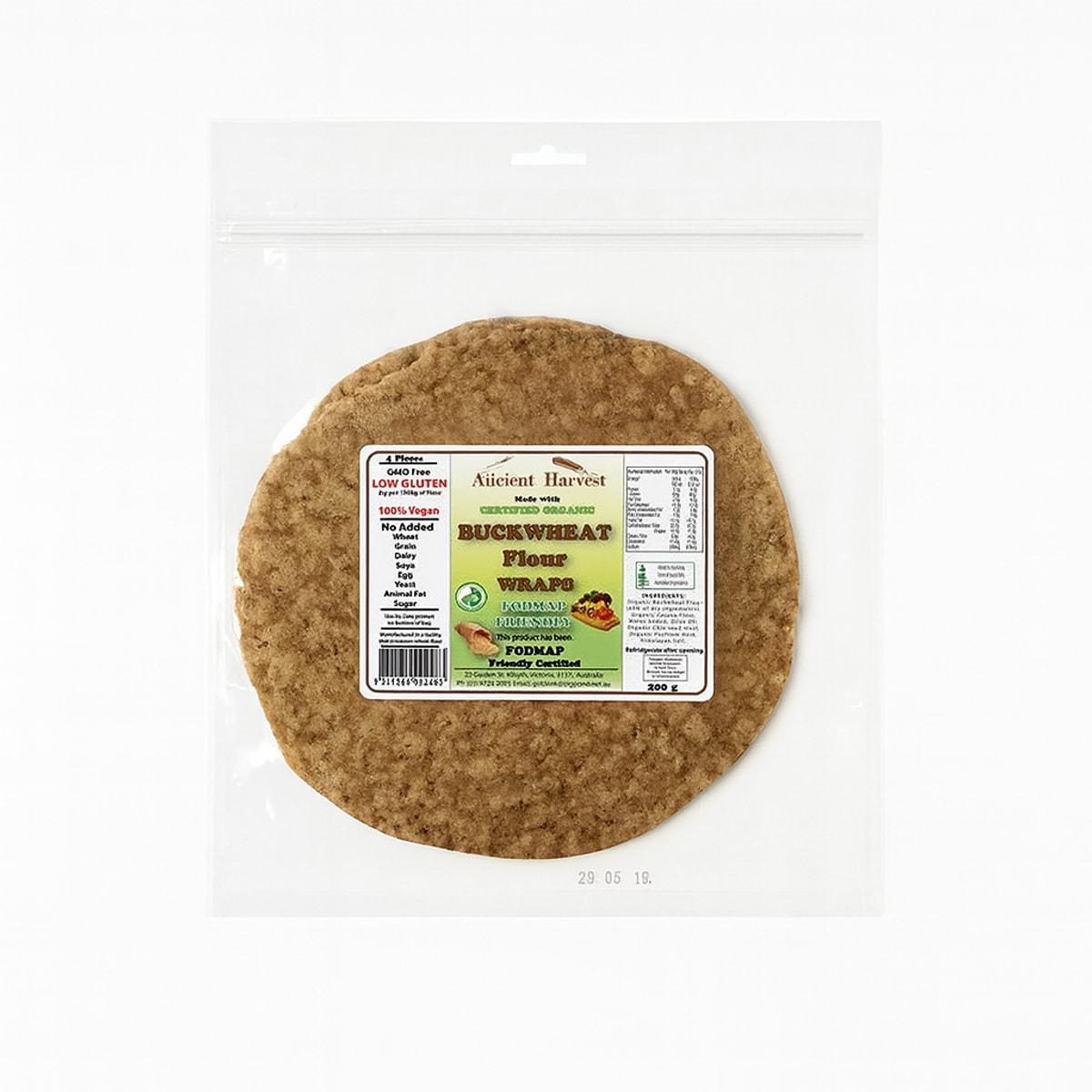 Ancient Harvest Organic Buckwheat FODMAP Wraps 200g